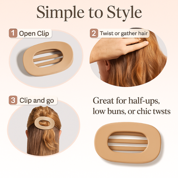 Refleqt™  Flat Claw Clips For Women (4 Clips)